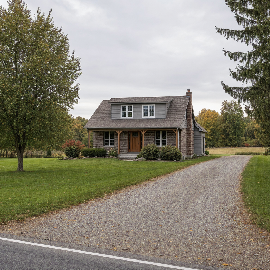A calm single-family home exterior on a quiet Mesquite street, representing the household size and daily water use that decides how often a septic tank needs pumping